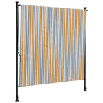 Rolgordijn Voor Buiten 200X270 Cm Stof En Staal Geel En Wit
