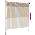 Rolgordijn Voor Buiten 200X270 Cm Stof En Staal Geel En Wit