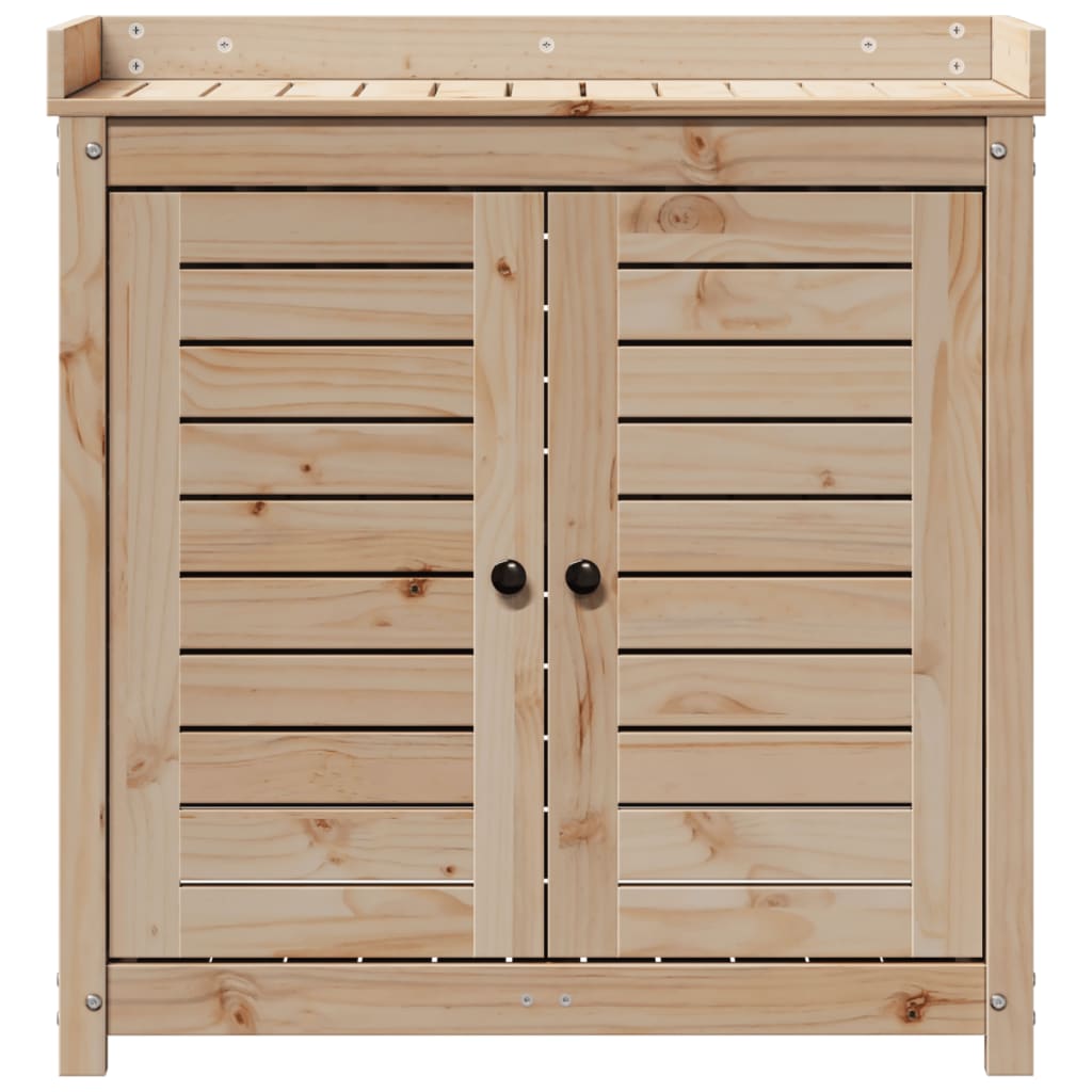 Oppottafel Met Schappen 82,5X50X86,5 Cm Massief Grenenhout