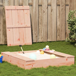 Zandbak Met Deksel 111X111X19,5 Cm Massief Douglashout