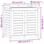 Oppottafel Met Schappen 82,5X50X86,5 Cm Grenenhout Bruin