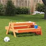 Picknicktafel Met Zandbak Voor Kinderen Grenenhout Wasbruin