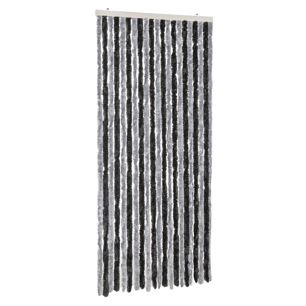 Vliegengordijn 100X200 Cm Chenille Grijs En Zwart