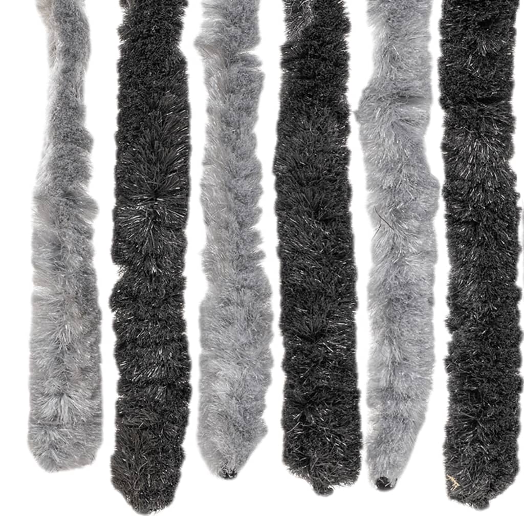 Vliegengordijn 100X230 Cm Chenille Grijs En Zwart