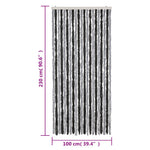 Vliegengordijn 100X230 Cm Chenille Grijs En Zwart