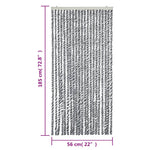 Vliegengordijn 56X185 Cm Chenille Grijs En Zwart-Wit