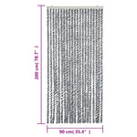 Vliegengordijn 90X200 Cm Chenille Grijs En Zwart-Wit
