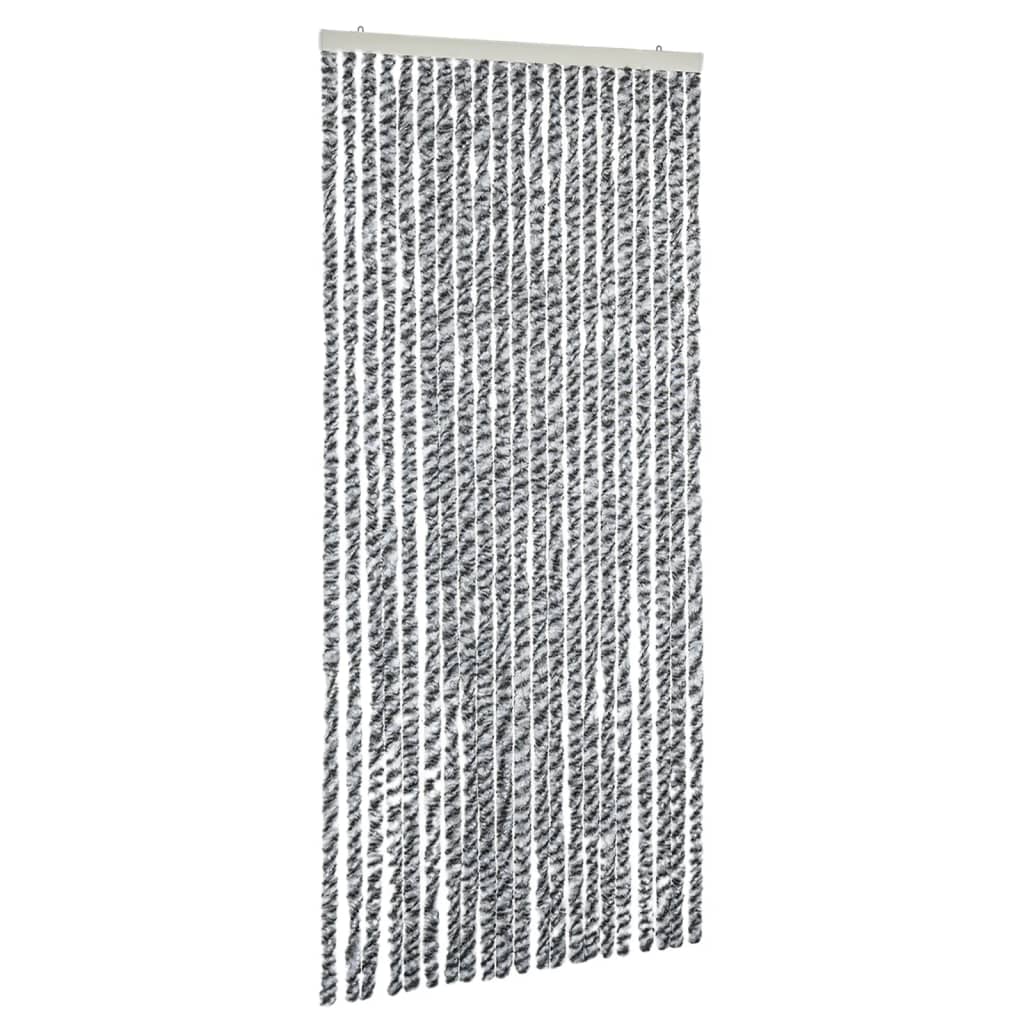 Vliegengordijn 100X230 Cm Chenille Grijs En Zwart-Wit