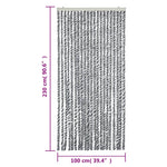 Vliegengordijn 100X230 Cm Chenille Grijs En Zwart-Wit