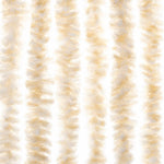 Vliegengordijn Chenille Beige En Wit