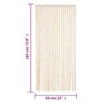 Vliegengordijn Chenille Beige En Wit