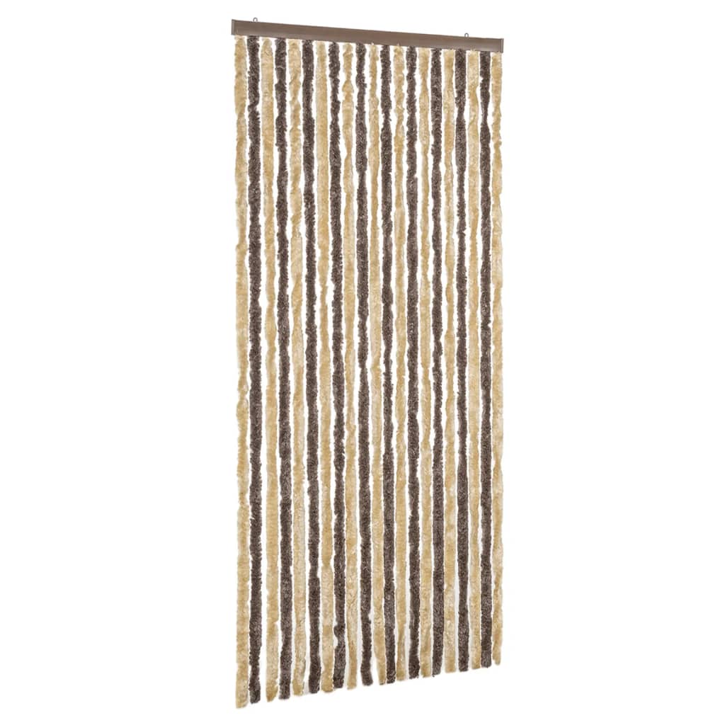 Vliegengordijn Chenille Donkerbruin En Beige Dark Brown And Beige