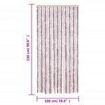 Vliegengordijn 100X230 Cm Chenille Zilvergrijs En Roze