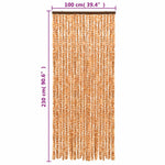 Vliegengordijn 100X230 Cm Chenille Okerkleurig En Wit