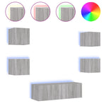 5-Delige Tv-Wandmeubelset Met Led-Verlichting