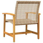 Tuinstoelen 2 St Poly Rattan En Acaciahout Beige