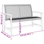 5-Delige Loungeset Poly Rattan En Acaciahout Grijs