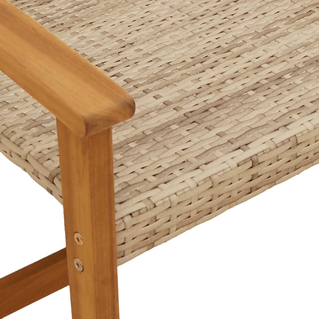 5-Delige Loungeset Poly Rattan En Acaciahout Beige
