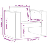 2-Delige Loungeset Massief Grenenhout Wit