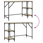 Bureau 120X50X75 Cm Metaal En Bewerkt Hout Kleurig
