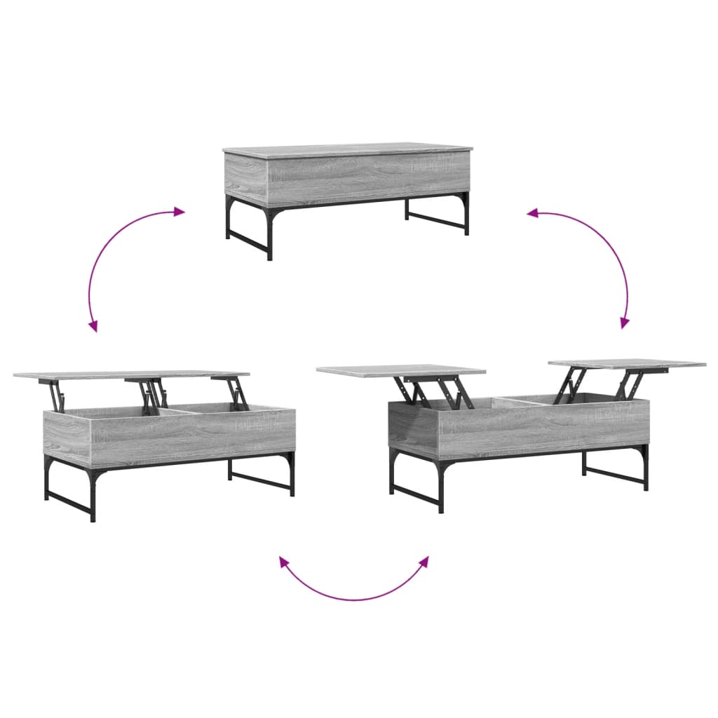Salontafel Bewerkt Hout En Metaal