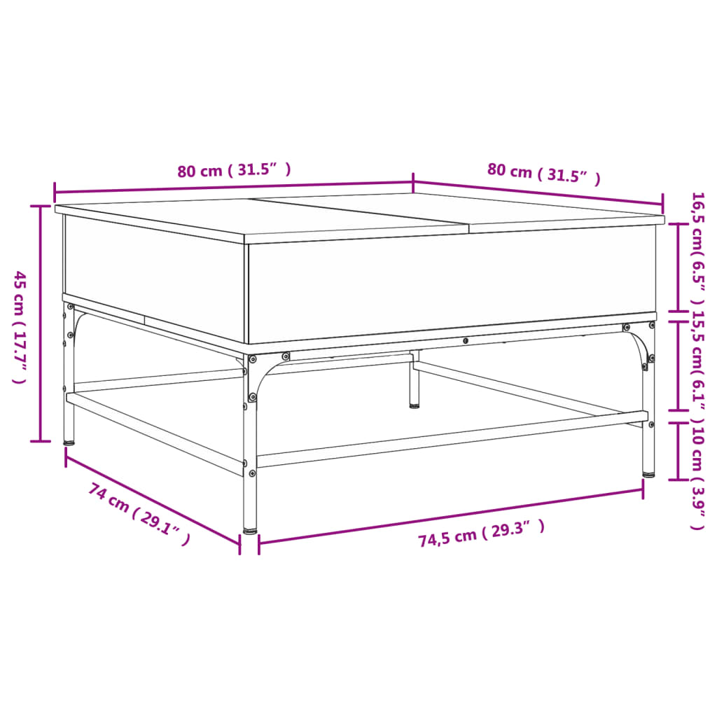 Salontafel Bewerkt Hout En Metaal