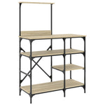 Bakkersrek 90X40X132 Cm Bewerkt Hout En Metaal Sonoma Eiken