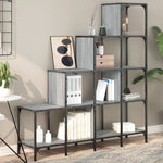 Boekenkast 122X30X Bewerkt Hout En Metaal Grijs Sonoma