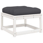 7-Delige Loungeset Met Kussens Massief Grenenhout Wit
