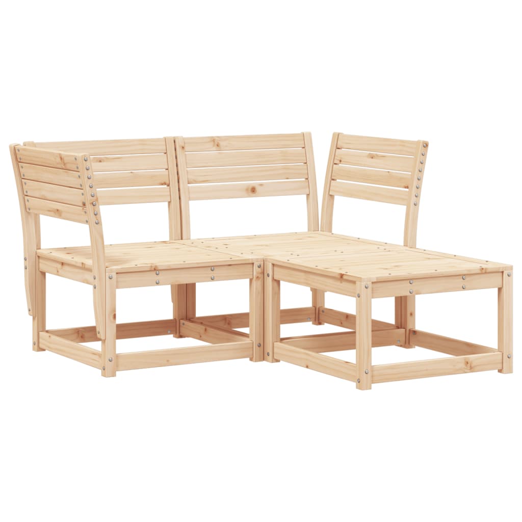 3-Delige Loungeset Massief Grenenhout