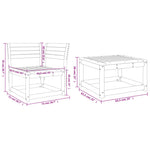 3-Delige Loungeset Massief Grenenhout Wit