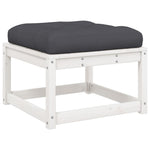 3-Delige Loungeset Met Kussens Massief Grenenhout Wit