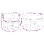 3-Delige Loungeset Met Kussens Massief Grenenhout Wit