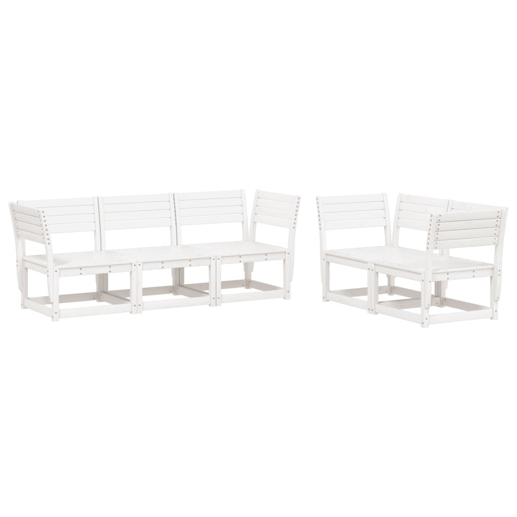 5-Delige Loungeset Massief Grenenhout Wit
