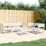 5-Delige Loungeset Massief Grenenhout Wit