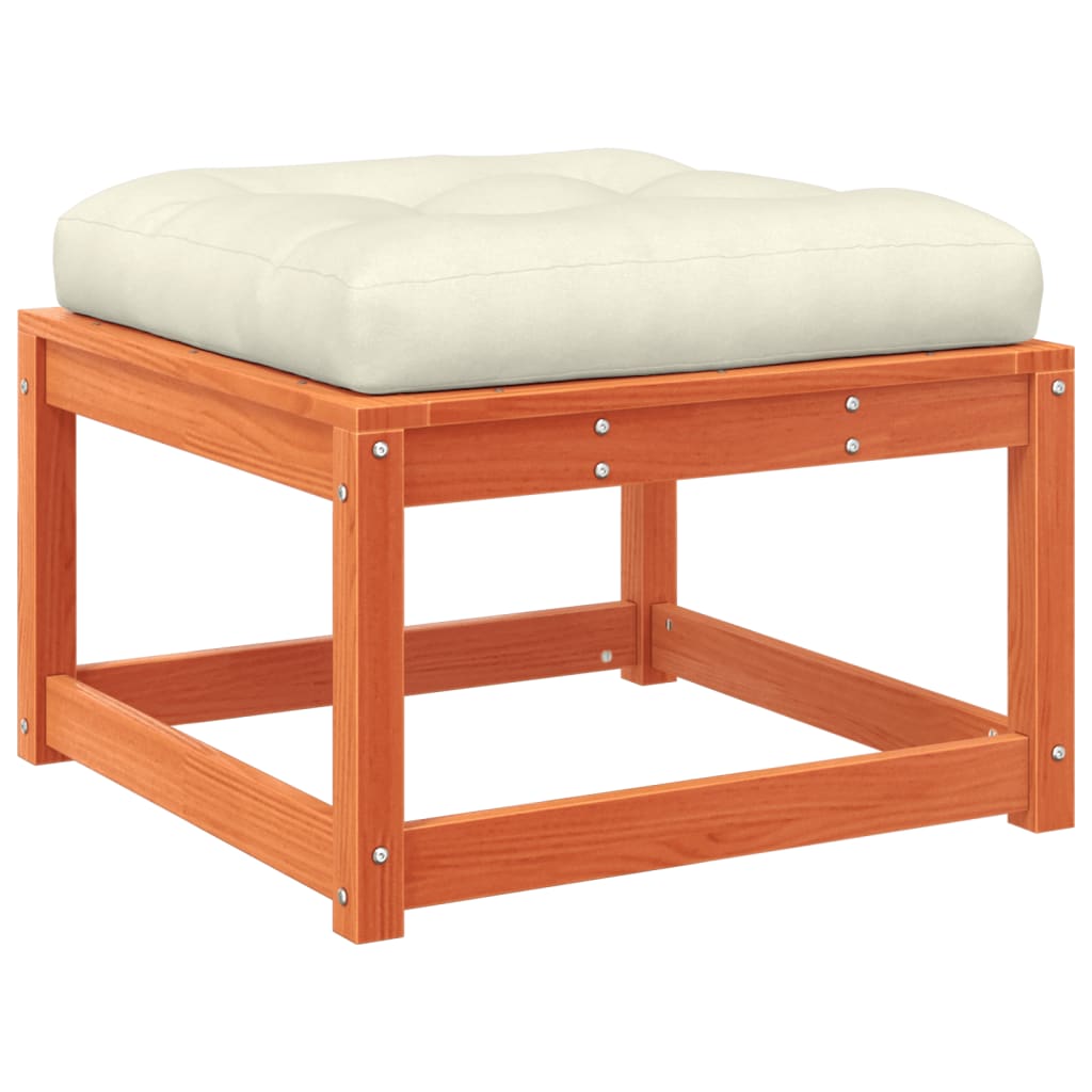 5-Delige Loungeset Met Kussens Massief Grenenhout Wasbruin