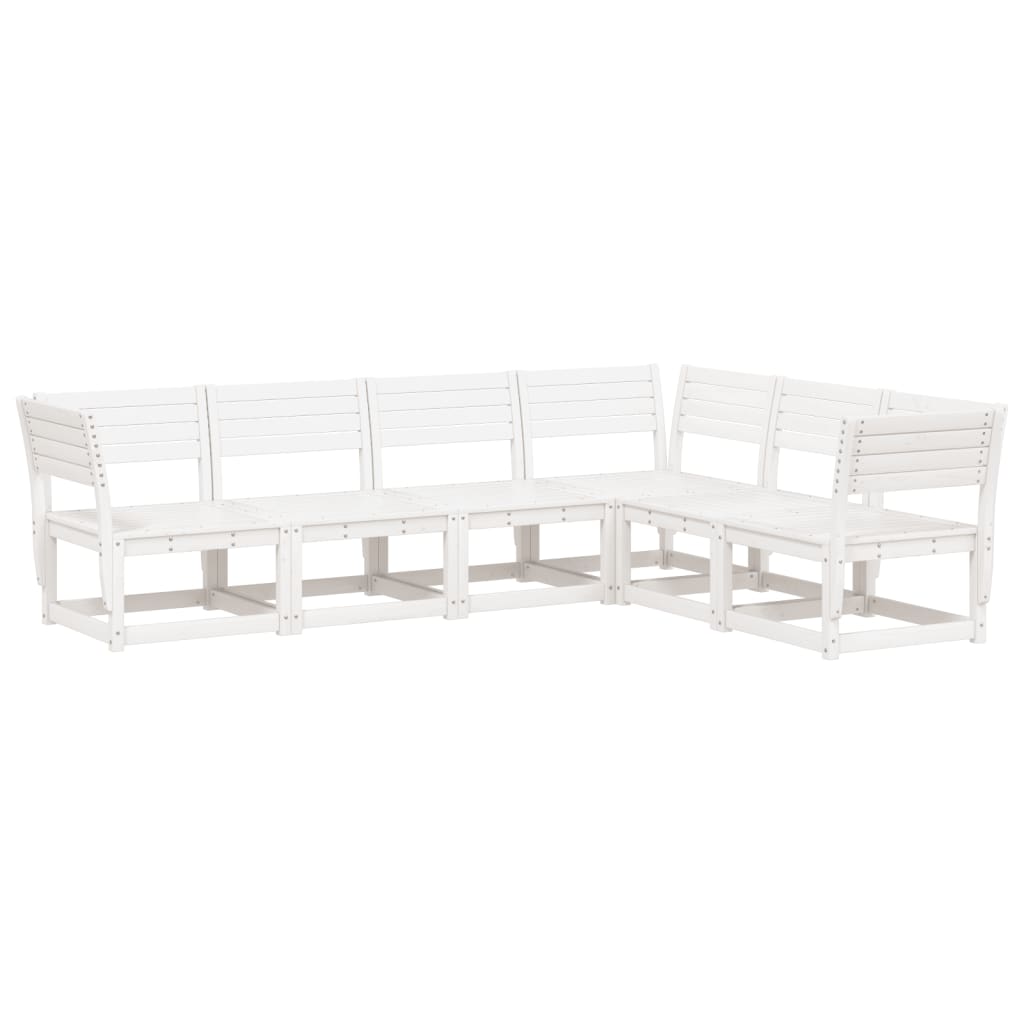 6-Delige Loungeset Massief Grenenhout Wit