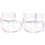 6-Delige Loungeset Massief Grenenhout Wit