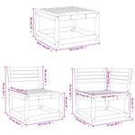 6-Delige Loungeset Massief Grenenhout Wit