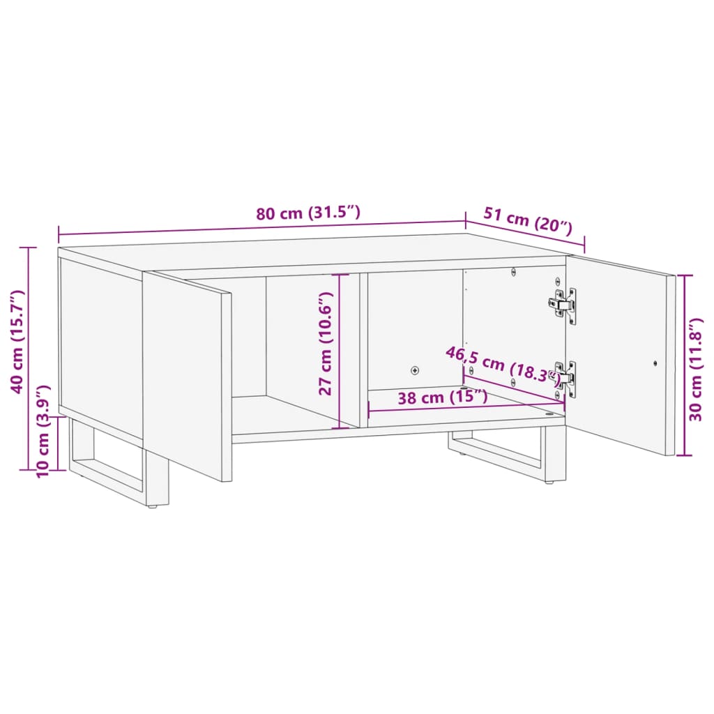 Salontafel 80X51X40 Cm