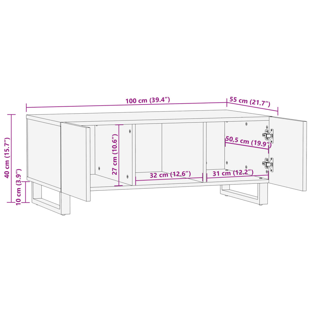 Salontafel 100X55X40 Cm