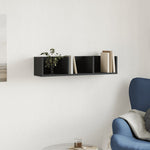 Wandkast 75X18X16,5 Cm Bewerkt Hout Zwart