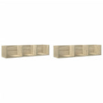 Wandkasten 75X18X16,5 Cm Bewerkt Hout Kleurig Sonoma Eiken