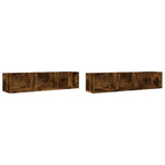 Wandkasten 75X18X16,5 Cm Bewerkt Hout Kleurig Gerookt Eiken