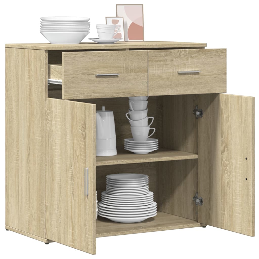 Dressoir 79X38X80 Cm Bewerkt Hout Kleurig