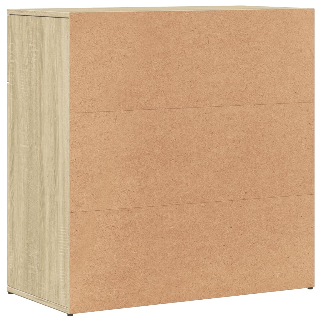 Dressoir 79X38X80 Cm Bewerkt Hout Kleurig