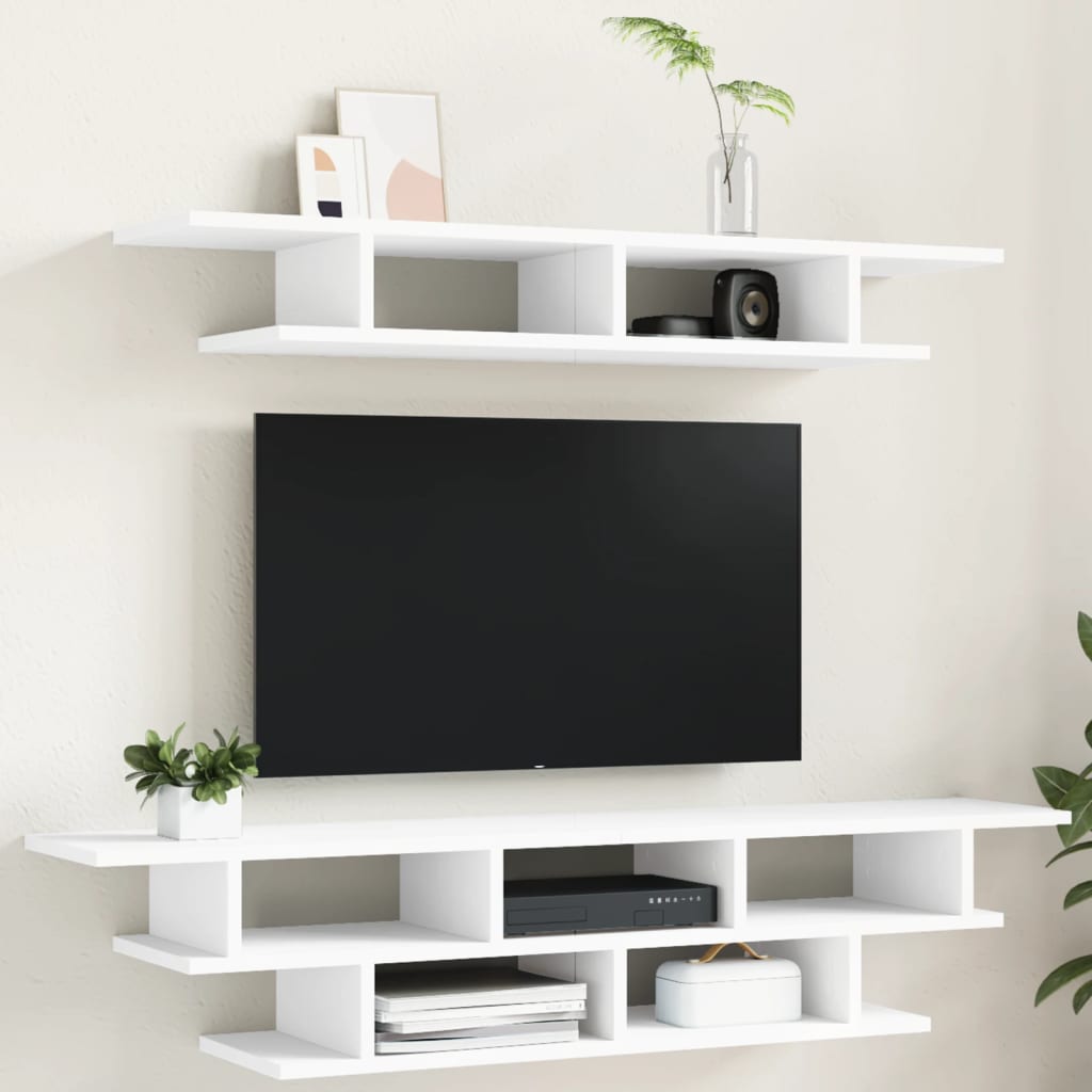 Tv-Wandmeubelset Bewerkt Hout