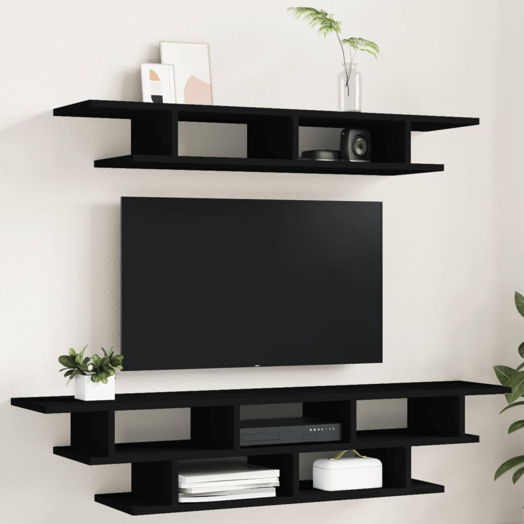 Tv-Wandmeubelset Bewerkt Hout