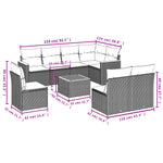 9-Delige Loungeset Met Kussens Poly Rattan Grijs