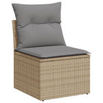 11-Delige Loungeset Met Kussens Poly Rattan Gemengd Beige